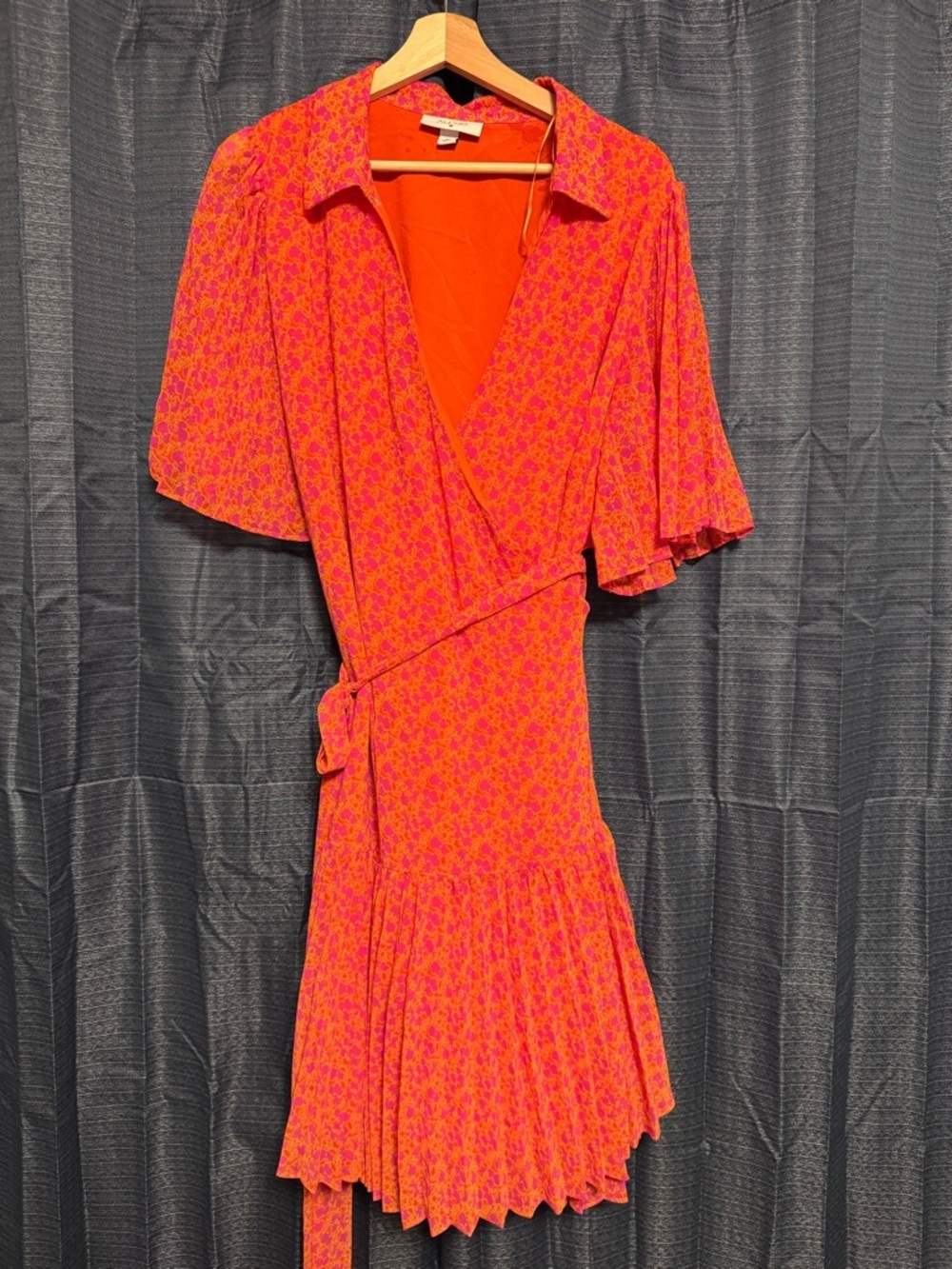 Alexis for Target orange and pink pleated skirt wrap dress Size 3X